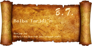 Belba Tarján névjegykártya